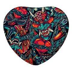 Japanese Graffiti Heart Glass Fridge Magnet (4 Pack)