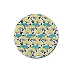 Flora Nature Color Japanese Patterns Rubber Coaster (round) by Cowasu