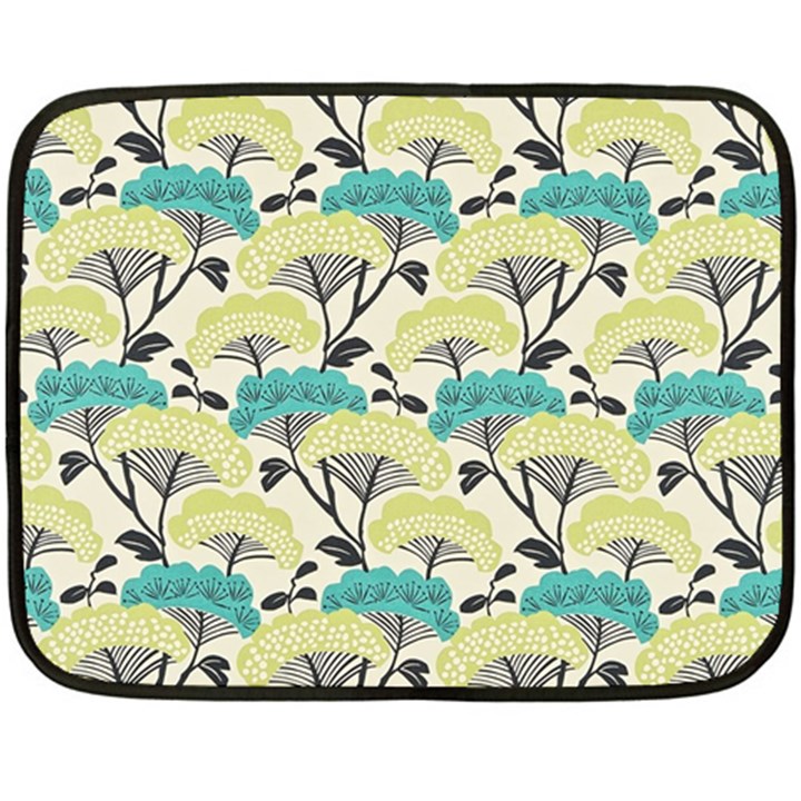 Flora Nature Color Japanese Patterns Fleece Blanket (Mini)