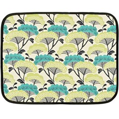 Flora Nature Color Japanese Patterns Two Sides Fleece Blanket (mini) by Cowasu