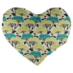 Flora Nature Color Japanese Patterns Large 19  Premium Flano Heart Shape Cushions by Cowasu