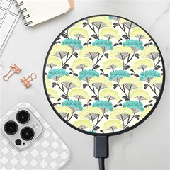 Flora Nature Color Japanese Patterns Wireless Fast Charger(black) by Cowasu