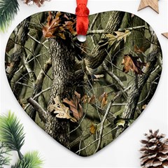 Realtree Camo Seamless Pattern Heart Ornament (two Sides)