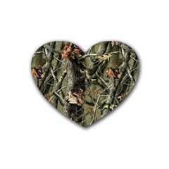 Realtree Camo Seamless Pattern Rubber Coaster (heart) by Cowasu