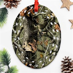 Realtree Camo Seamless Pattern Ornament (oval Filigree) by Cowasu