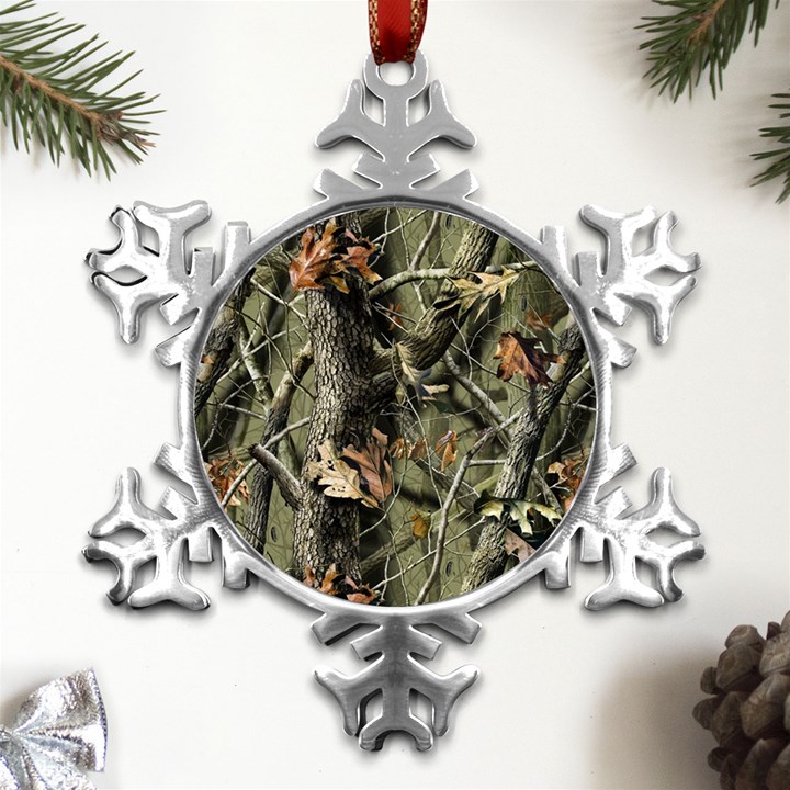 Realtree Camo Seamless Pattern Metal Small Snowflake Ornament