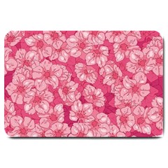 Cute Pink Sakura Flower Pattern Large Doormat by Cowasu