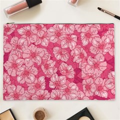 Cute Pink Sakura Flower Pattern Cosmetic Bag (xxl) by Cowasu