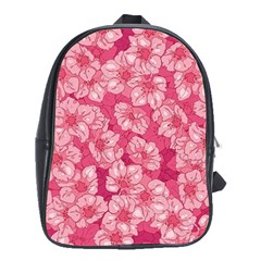 Cute Pink Sakura Flower Pattern School Bag (xl) by Cowasu