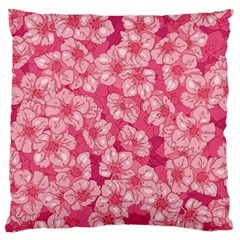 Cute Pink Sakura Flower Pattern Large Premium Plush Fleece Cushion Case (two Sides) by Cowasu