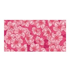 Cute Pink Sakura Flower Pattern Satin Wrap 35  X 70  by Cowasu