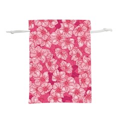 Cute Pink Sakura Flower Pattern Lightweight Drawstring Pouch (l) by Cowasu