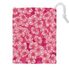 Cute Pink Sakura Flower Pattern Drawstring Pouch (4xl) by Cowasu