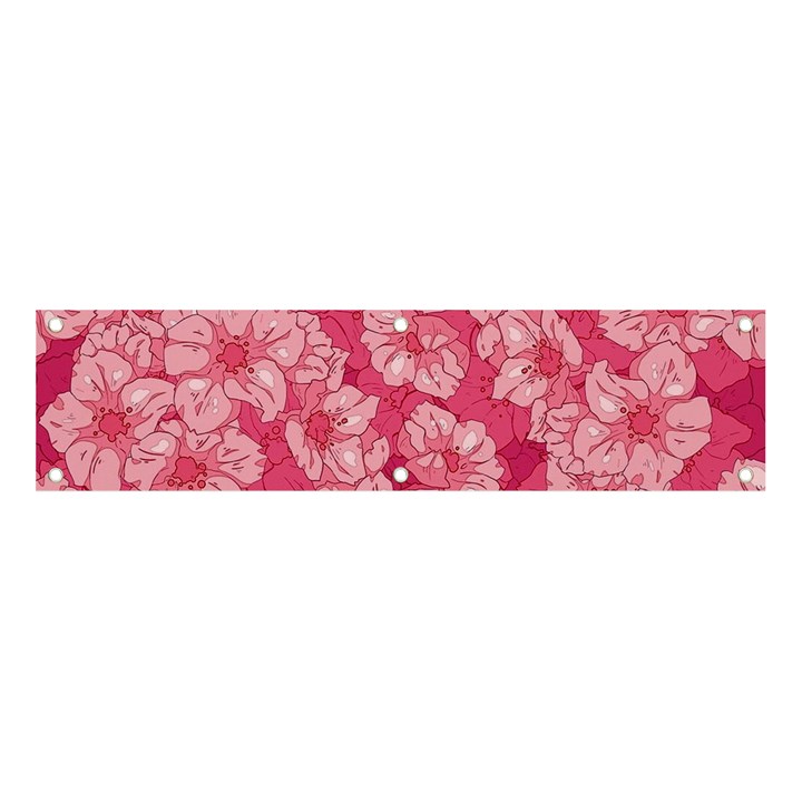 Cute Pink Sakura Flower Pattern Banner and Sign 4  x 1 