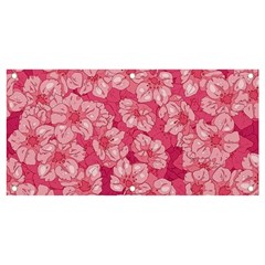 Cute Pink Sakura Flower Pattern Banner And Sign 4  X 2  by Cowasu