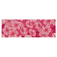 Cute Pink Sakura Flower Pattern Banner And Sign 6  X 2  by Cowasu