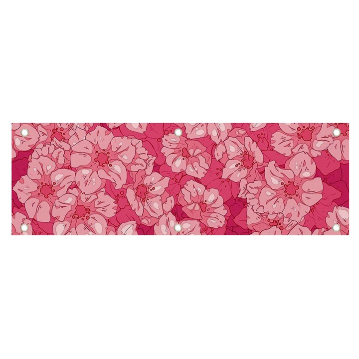 Cute Pink Sakura Flower Pattern Banner and Sign 6  x 2 