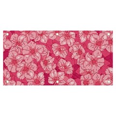 Cute Pink Sakura Flower Pattern Banner And Sign 6  X 3  by Cowasu