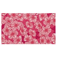 Cute Pink Sakura Flower Pattern Banner And Sign 7  X 4  by Cowasu