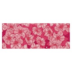 Cute Pink Sakura Flower Pattern Banner And Sign 8  X 3  by Cowasu