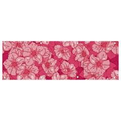 Cute Pink Sakura Flower Pattern Banner And Sign 9  X 3  by Cowasu