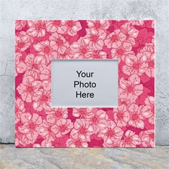 Cute Pink Sakura Flower Pattern White Wall Photo Frame 5  X 7  by Cowasu