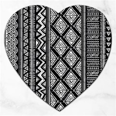 Tribal African Pattern Jigsaw Puzzle (heart) by Cowasu