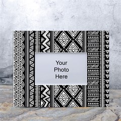 Tribal African Pattern White Tabletop Photo Frame 4 x6 