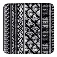 Tribal African Pattern Square Glass Fridge Magnet (4 Pack) by Cowasu