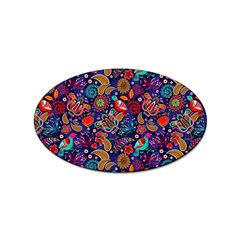 Pattern Colorful Bird Leaf Flower Sticker Oval (100 Pack) by Cowasu