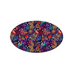 Pattern Colorful Bird Leaf Flower Sticker Oval (100 pack) Front