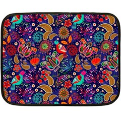 Pattern Colorful Bird Leaf Flower Two Sides Fleece Blanket (mini) by Cowasu