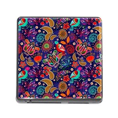 Pattern Colorful Bird Leaf Flower Memory Card Reader (square 5 Slot) by Cowasu