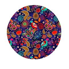 Pattern Colorful Bird Leaf Flower Mini Round Pill Box by Cowasu