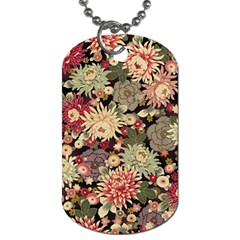 Japanese Flower Art Dog Tag (one Side) by Cowasu