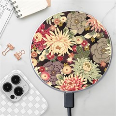 Japanese Flower Art Wireless Fast Charger(white) by Cowasu