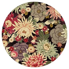 Japanese Flower Art Round Trivet by Cowasu