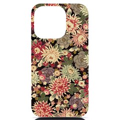 Japanese Flower Art Iphone 14 Pro Black Uv Print Case by Cowasu