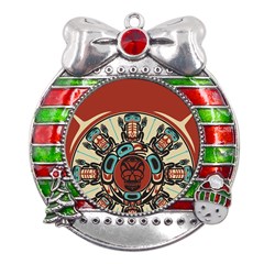 Skull Grateful Dead Phone Gratefuldead Metal X mas Ribbon With Red Crystal Round Ornament by Cowasu