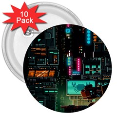 Video Game Pixel Art 3  Buttons (10 Pack)  by Cowasu