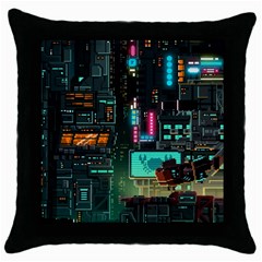 Video Game Pixel Art Throw Pillow Case (black) by Cowasu