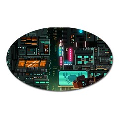 Video Game Pixel Art Oval Magnet by Cowasu