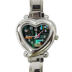 Video Game Pixel Art Heart Italian Charm Watch by Cowasu