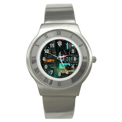 Video Game Pixel Art Stainless Steel Watch by Cowasu