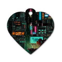 Video Game Pixel Art Dog Tag Heart (one Side) by Cowasu