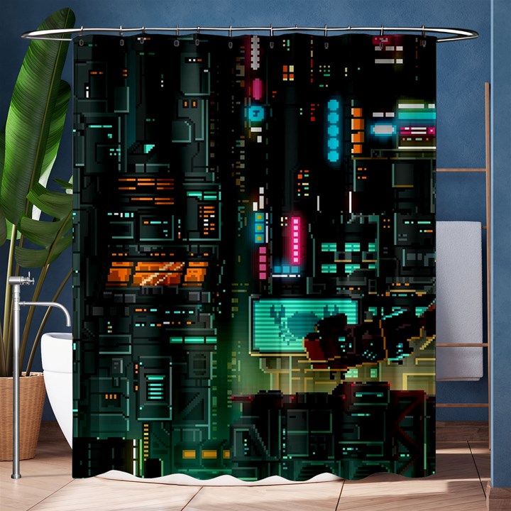 Video Game Pixel Art Shower Curtain 60  x 72  (Medium) 