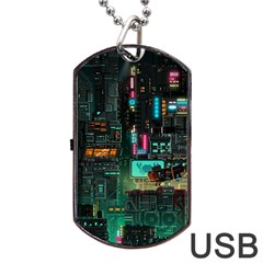 Video Game Pixel Art Dog Tag Usb Flash (two Sides) by Cowasu