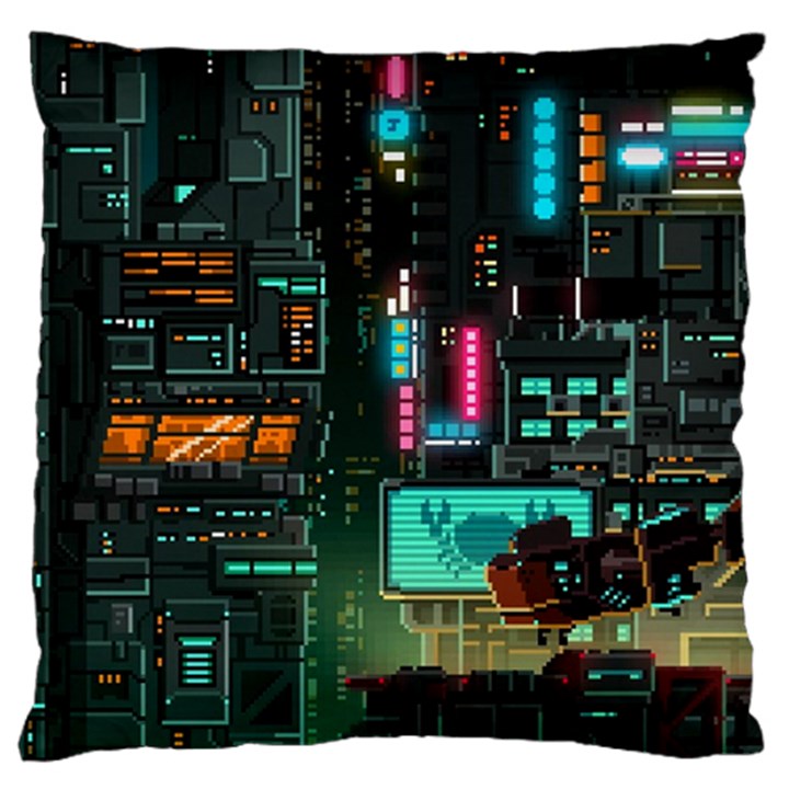 Video Game Pixel Art Large Premium Plush Fleece Cushion Case (Two Sides)