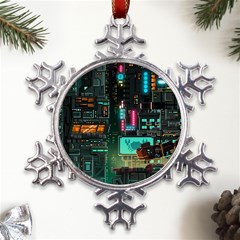 Video Game Pixel Art Metal Large Snowflake Ornament