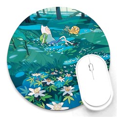 Psychedelic Adventure Round Mousepad by Cowasu